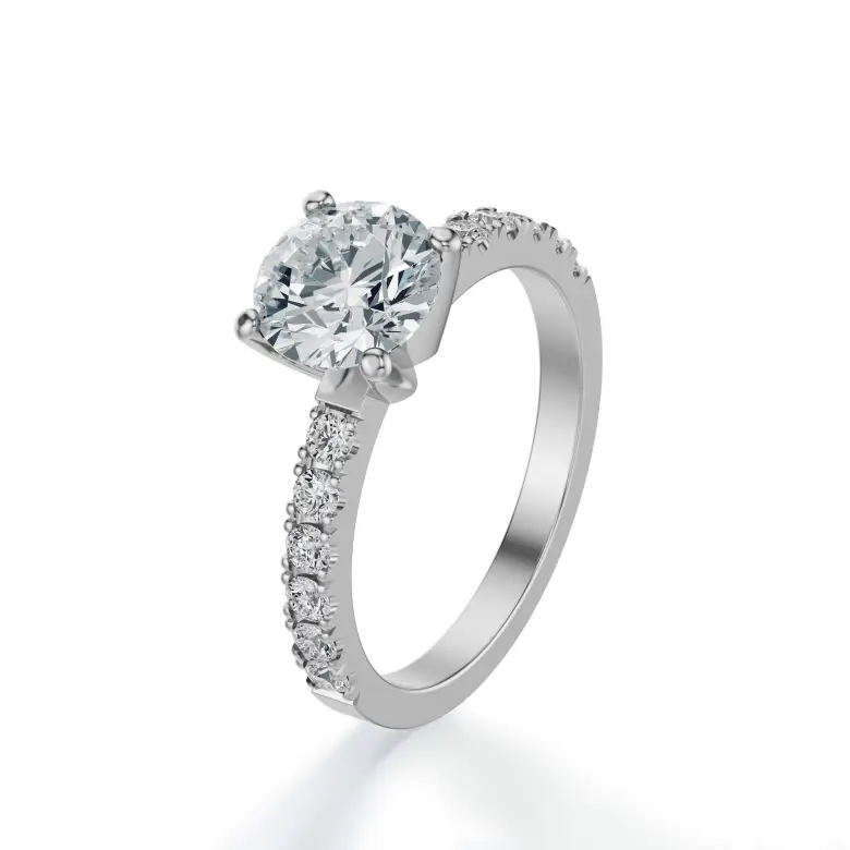 Pierścionek z dużym brylantem białe złoto SBPZ_065